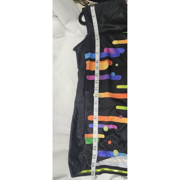 Aogda Colorful  Full-Zip Cycling Shirt Jersey Sz L Mesh Sides 3 Pouches In Back - Picture 7 of 16